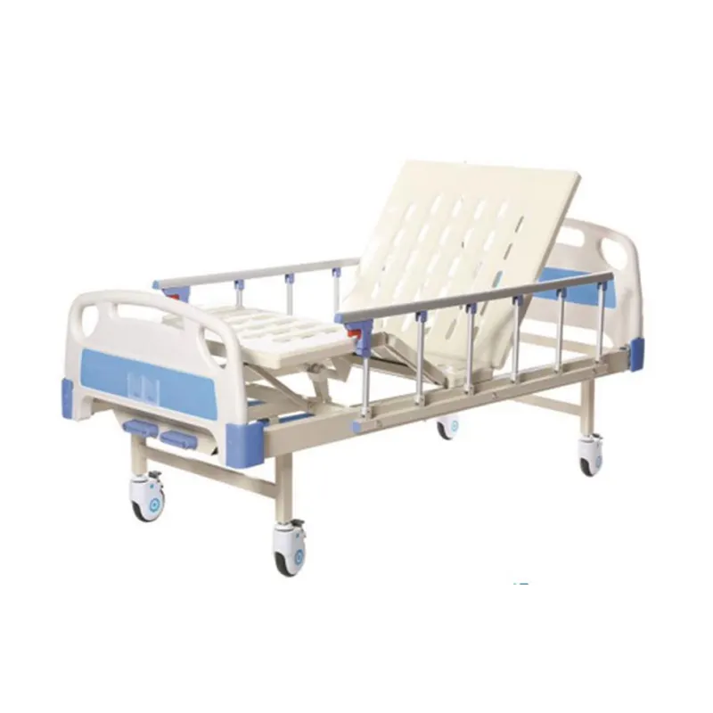 病院用家具2機能ダブルクランク調節可能な手動ベッド無効患者医療ベッド