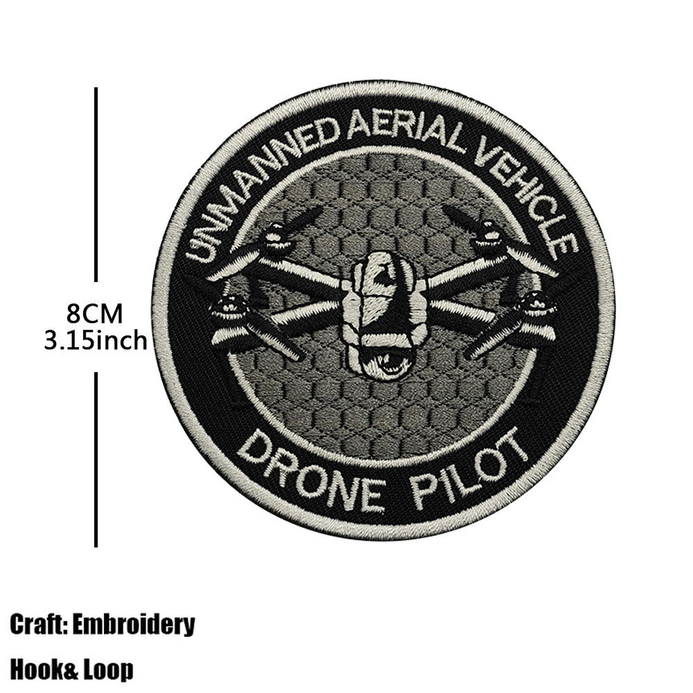 V01785-3 drone rond pilote drone-noir gris-velcro double face