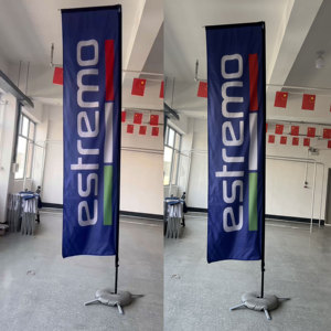 Aozhan Custom <strong>Logo</strong> Design Advertising Rectangle Banner Beach Square Flag With Pole and Stand - Product Image 1