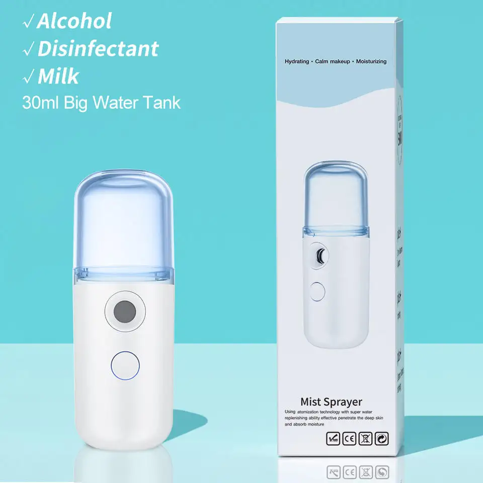 Mini portátil de bolsillo Handy Ion Desinfectar Facial Mister Portable Nano Ionic Facial Steamer Venta al por mayor Mist Spray Vaporizador