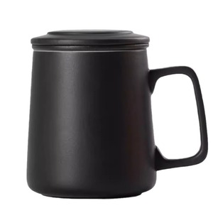 瓷茶杯礼品套装日式家用陶瓷茶杯，带浸泡器和盖子 - Product Image 1
