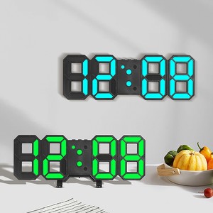 Home 3D LED orologio digitale da scrivania 3D LED orologio da parete decorazione luce con visualizzazione della temperatura della data di ora - Product Image 3
