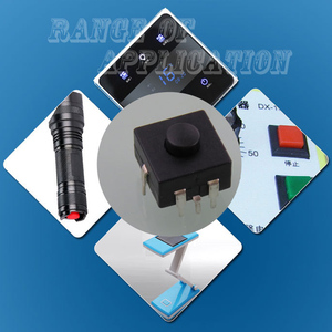 7-Pin nero 12*12mm PCB terminale di chiusura di plastica torcia elettrica interruttore a pulsante struttura elettronica On-On-On-On-On Touch Switch - Product Image 6