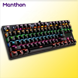ゲーマーデスクトップPCコンピュータ用ミニ有線RGBLEDメカニカルゲーミングキーボードOEM USB87キー - Product Image 1