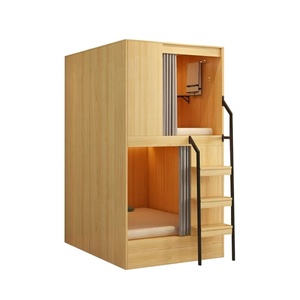 Вертикальные двухместные капсулы для сна умный шкаф в комплекте компактная Капсульная двухъярусная кровать для общежитий небольшая панель спальни отеля - Product Image 4