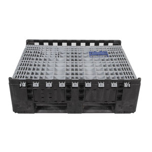 Almacén industrial duradero de alta resistencia, almacenamiento apilable, contenedor de palés a granel plegable, caja de palés de plástico HDPE grande con tapa - Product Image 3