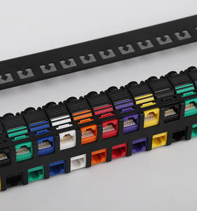 Professional <strong>Cat6A</strong> 2U 48-port <strong>Patch</strong> <strong>Panel</strong> With Colored Keystone Jacks for Networking for 24-port Applications