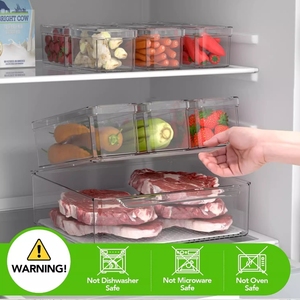 SSJ orta ölçekli Modern tasarım alüminyum Metal PET malzeme ile plastik gıda kabı verimli buzdolabı saklama kutusu - Product Image 6