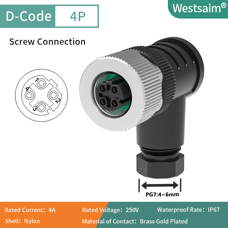 M12-D-4 Femelle PG7