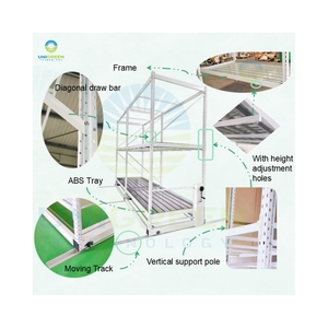 ชั้นวางที่สามารถเคลื่อนย้ายได้ชั้นวาง2/3/4/5พร้อมถาดและติดตามม้านั่งเติบโตแบบหลายชั้น4x8สำหรับในร่ม - Product Image 3