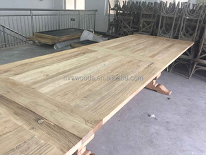 Bàn Ăn Gỗ Khai Hoang MRS WOODS Bàn Ăn Hai Bệ Bằng Gỗ Cứng Tái Chế Cho Trang Trại Lớn Dài 380Cm - Product Image 6