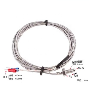 M6/M8 K tipo controle termopar parafuso sonda temperatura controlador 0-400 sonda <span class=keywords><strong>sensor</strong></span> 1M/2M/3M/4M