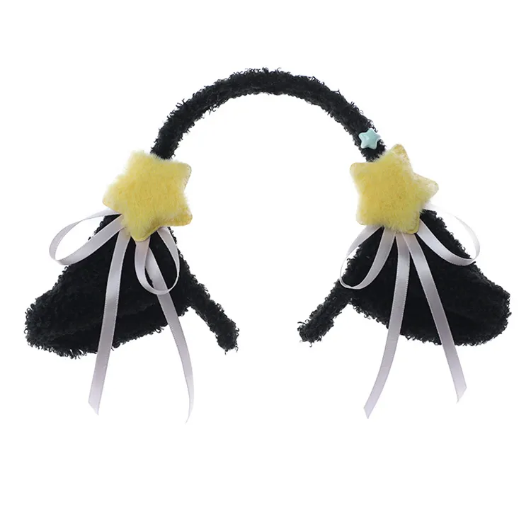 Lolita Little Sheep Ear Headwear Felpa Cosplay Niñas Adorno para el cabello Pajarita Aro para el cabello