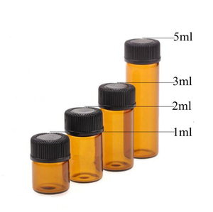 Ucuz stok 1ml 2 ml 3ml 5ml uçucu yağ şişe 2 ml 5/8 Dram Amber cam flakon şişeler delikli redüktörler ve siyah kapaklar - Product Image 4
