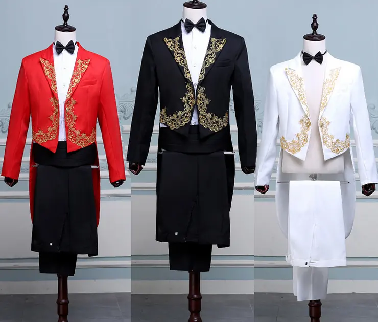 New Custom A men's suit with gold-embroidered tuxedo