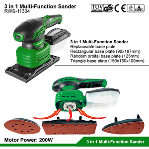 200W Portable Mini Electric Random Orbital <strong>Sander</strong> Woodworking 3 in 1 Multi-Function Wood Detail Finishing Orbit Sheet <strong>Sanders</strong> - Product Image 6