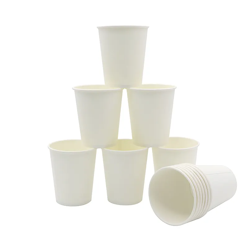 4oz 6oz 8oz 10oz 12oz 16oz 20oz blanco desechable vasos de papel de pared simple, para ir tazas calientes para café, chocolate, jugo