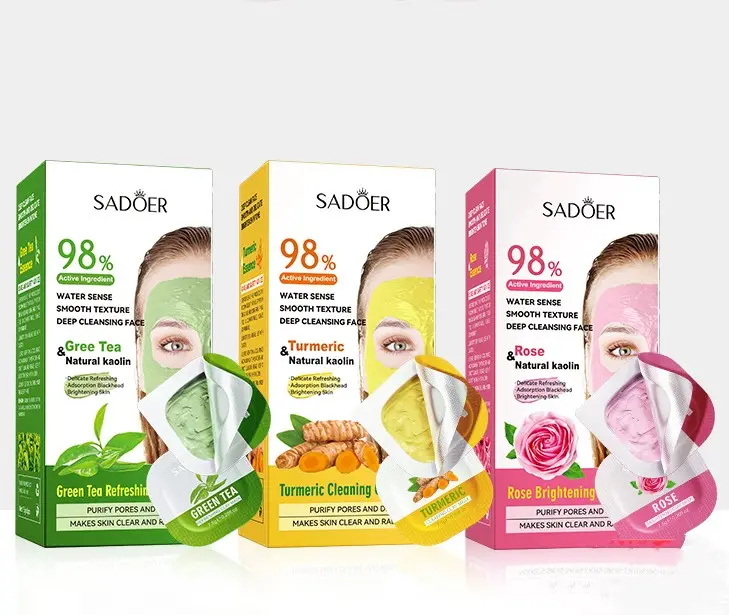 Biologische Klei Masker Private Label Kurkuma Groene Thee Roze Rose Gezicht Modder Klei Masker Gezichtsmasker Voor Acne Huid