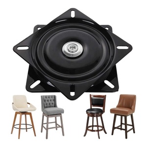 360 Degree <strong>Rotation</strong> Tables Chairs Swivel Plate Black Steel Ball Bearings Bar Stool Lazy Susan Turntable Plate - Product Image 1