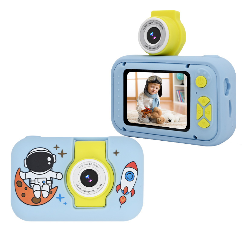 Appareil photo pour enfants bleu avec étui astronaute + carte TF 32 Go