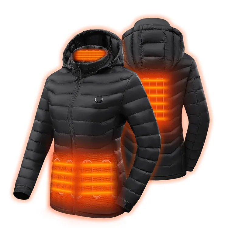 Diseño personalizado 7,4 V calentador de cuerpo calentado resistente al agua invierno Softshell rompevientos abrigo calentado hombres al aire libre batería chaqueta calentada