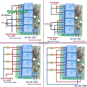433MHz telecomando universale Wireless DC 6V 12V 24V 10A 4CH modulo ricevitore relè con trasmettitore a lungo raggio 1000m - Product Image 3