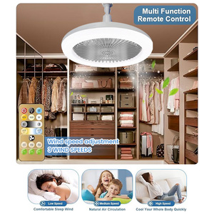 Ventiladores de techo tricolor ajustables con luces Led con Control remoto para dormitorio regulable E27 luces de ventilador LED para habitación - Product Image 4