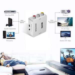 1080P Mini AV to <strong>VGA</strong> to AV RCA Converter With 3.5mm Audio AV2VGA VGA2AV CVBS Adapter for PC to HD TV Convert NTSC PAL SXGA - Product Image 3