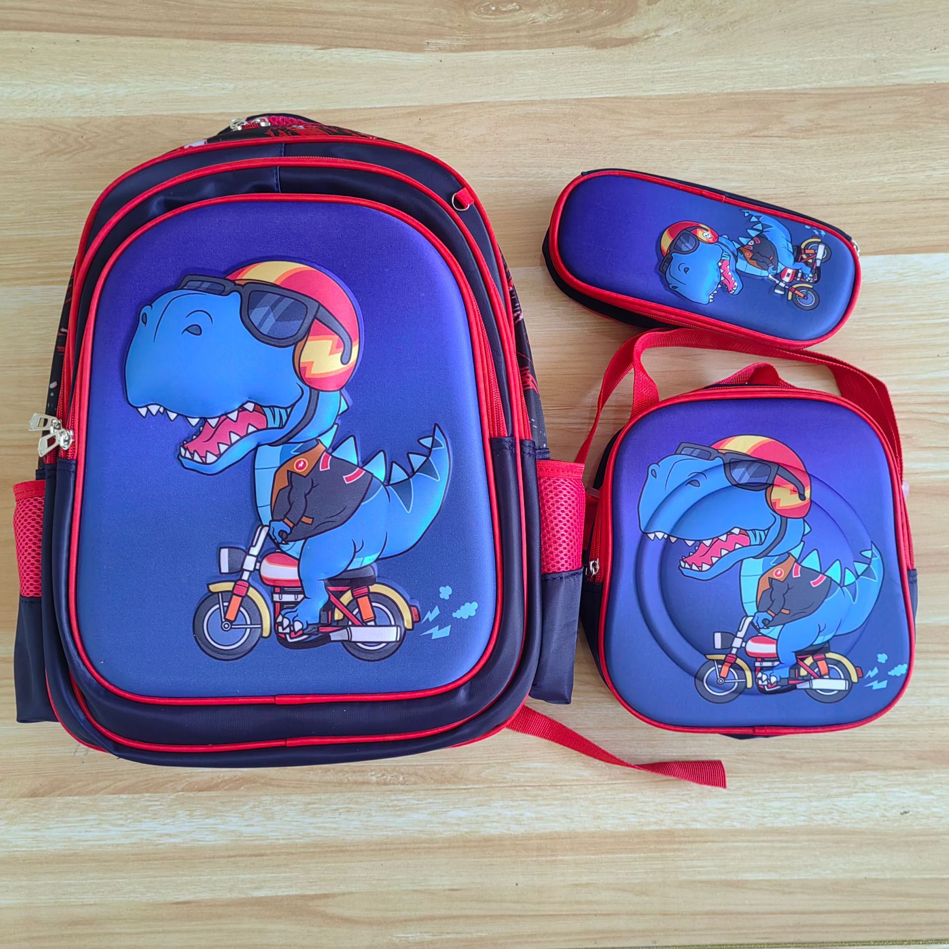 Three-piece set-motorcycle dinosaur