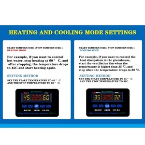 Controlador de temperatura Digital LED, termostato inteligente con interruptor de 110V, 220V, 10A, regulador de temperatura, CC de 12V, XH-W1411 - Product Image 3