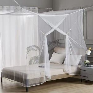 Mosquitera de cama cuadrada de gran tamaño, cortinas rectangulares de fácil instalación para mosquitera de dormitorio - Product Image 1