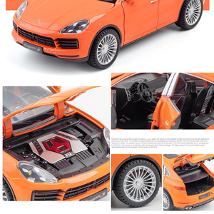 ダイキャストおもちゃモデルカー1:24音と光のプルバックドアが開いたPosch Cayenneは、金属製の車モデルのおもちゃを収集します - Product Image 4