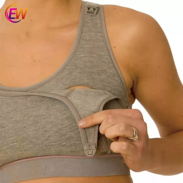 EW vêtements d'allaitement dos croisé à bretelles hauts de grossesse soutien moyen soutien-gorge de sport d'allaitement
