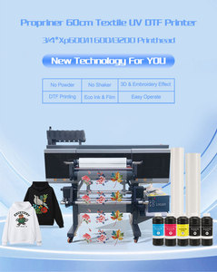 New Technology Xp600 I1600 I3200 3D Embroidery Effect Printing Machine Powderless 60cm A1 Roll Uv DTF <strong>Printer</strong> for Textile Cloth - Product Image 6