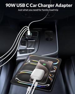 4 ב 1 מטען USB כפול USB מטען Pd רב יציאה טעינה מהירה סיגריה קלה 4-יציאה 90w סוג USB כפול USB מסוג USB USB-A מתאם מטען רכב