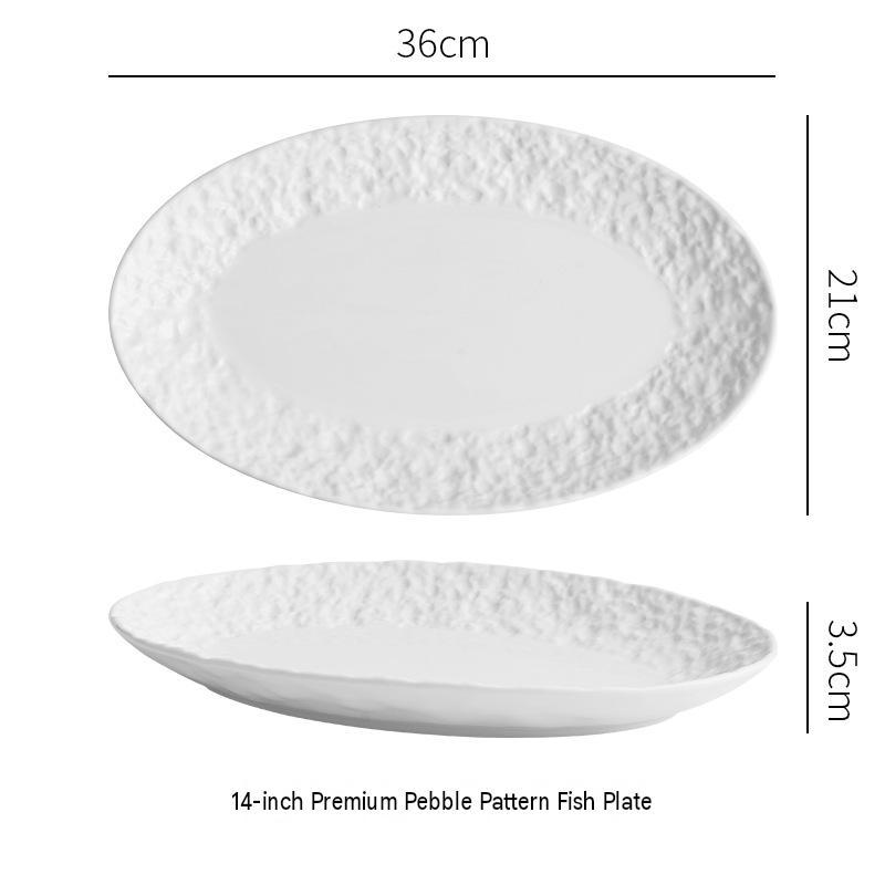 white--14inch premium gravel pattern fish plate