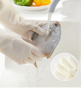 Liên hệ với thực phẩm an toàn dầu kháng dài tay không mùi hộ gia đình làm sạch găng tay tái sử dụng Nitrile nhà bếp găng tay - Product Image 3