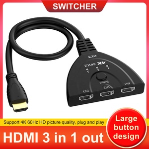 Cables Accesorios de uso común 4K 60Hz Conmutador HDMI 3 en 1 Salida Conmutador HDMI 4K con cable HDMI Pigtail - Product Image 3