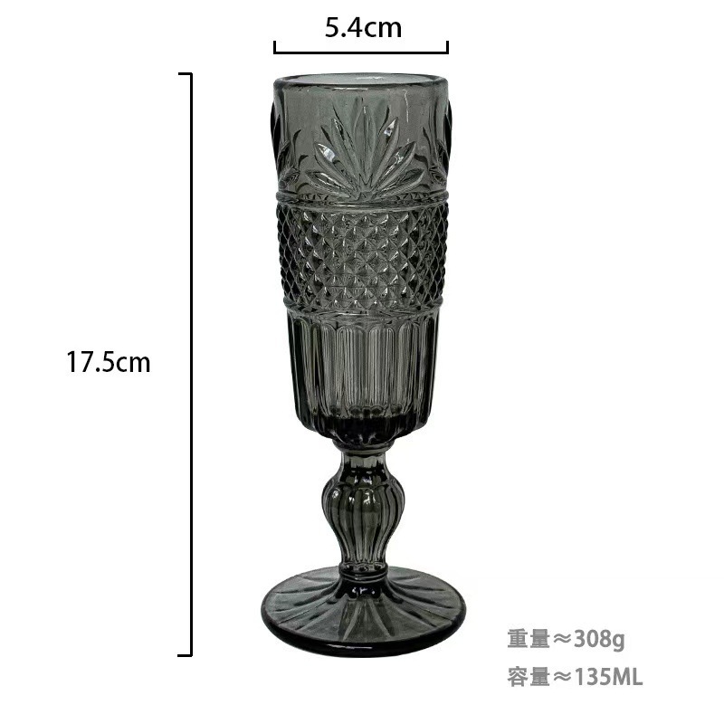 Gray striped champagne glass