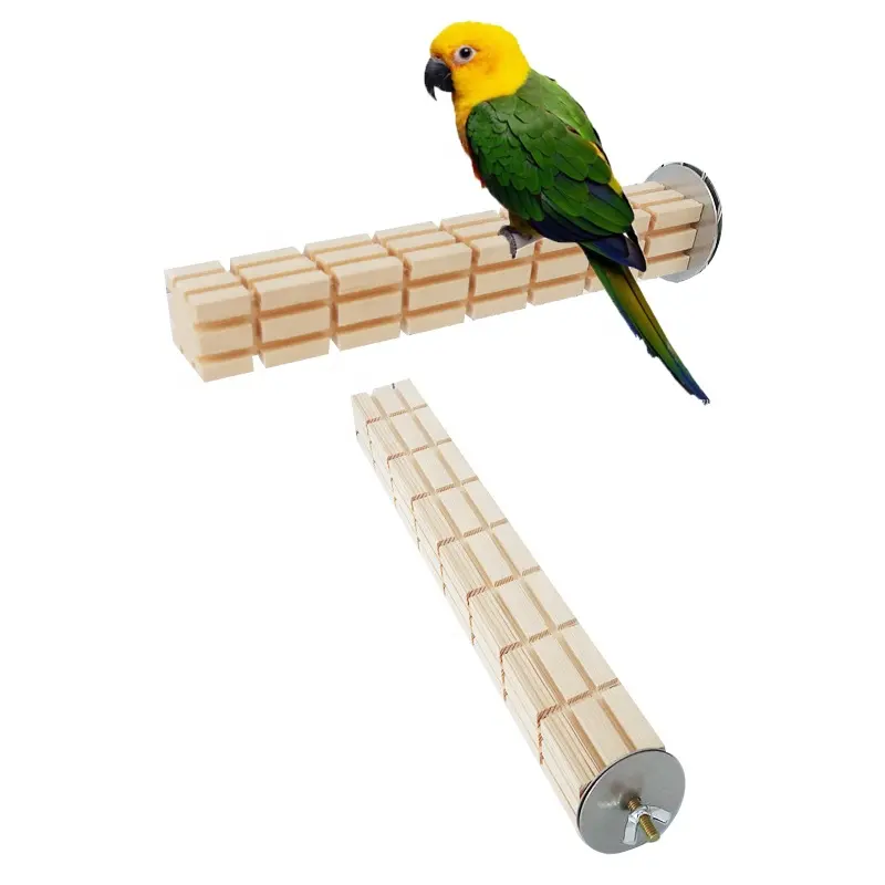Di alta qualità uccello antiscivolo allenamento arrampicata Stand giocattoli pappagallo Pet legno appeso Stand parrocchetto giocattolo ramo posatoi per gabbia per uccelli