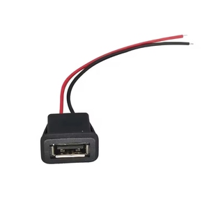 USB-A-SA00-F siyah geçmeli Panel montajlı USB tip A 2.0 konektör USB tip A şarj kablosu telli kurşun - Product Image 1