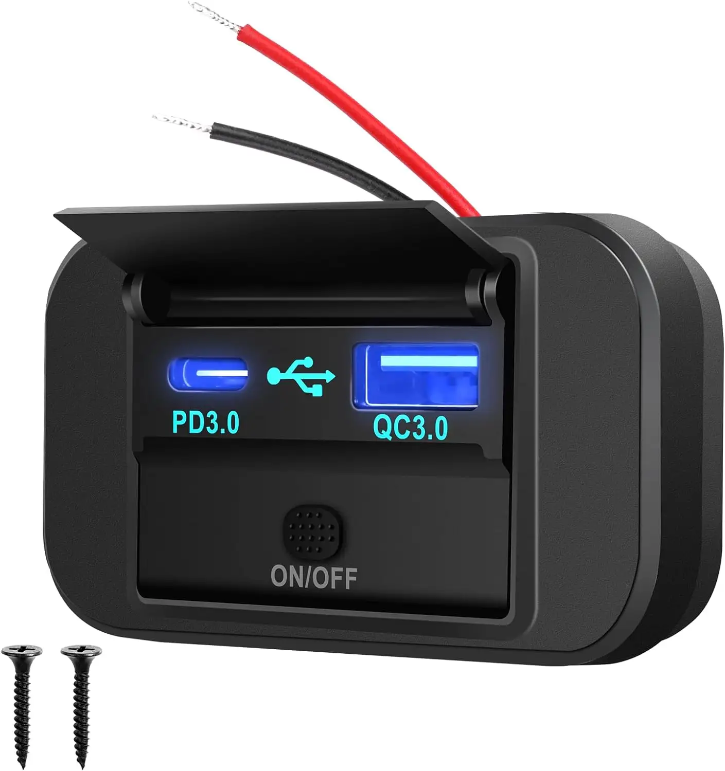 12V USB y USB C Puerto de carga del coche Salida USB Cargador rápido 38W PD QC3.0 Cargador de coche para el fabricante del cargador del coche del autobús