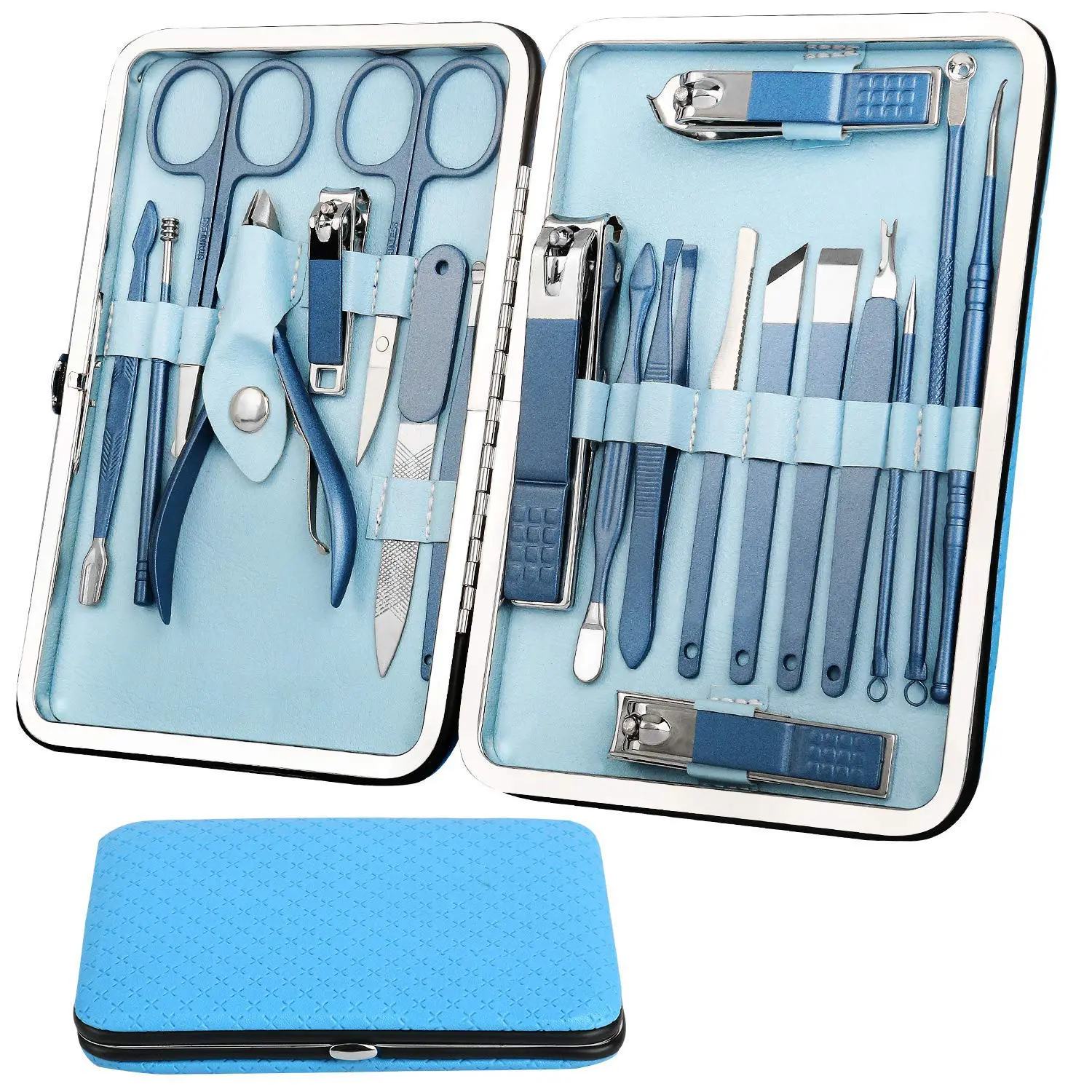 Promotion beauty german manicure sets leather travel mini nail clippers kit