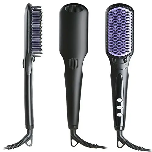 2023 OEM nouveau professionnel Anion cheveux lisseur peigne électrique cheveux lisseur brosse barbe forme peigne