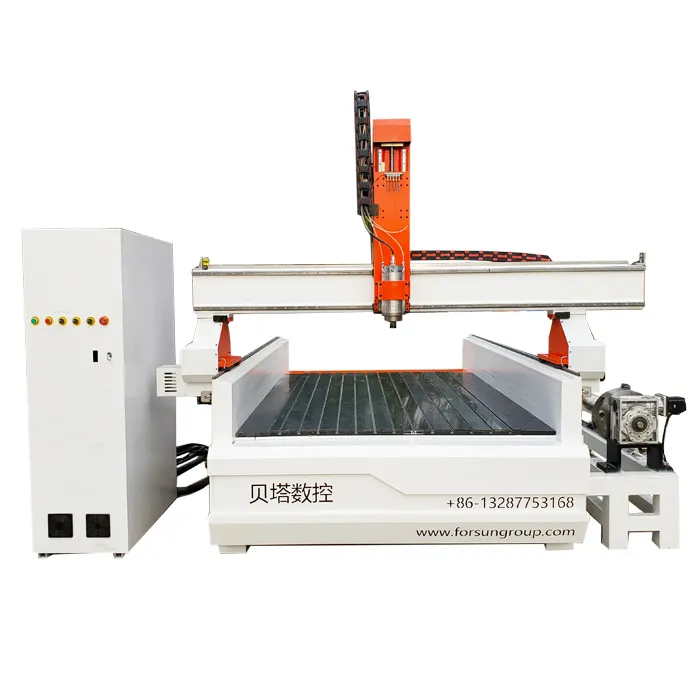 New Supply 1325 3D CNC Router 4 Axis with Rotary Wood Carving machine for Cylinder Wood Furniture