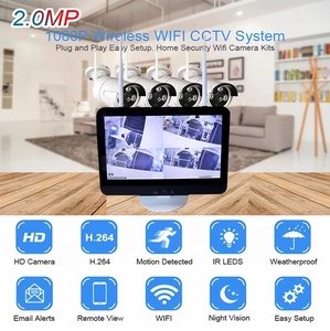 8CH CCTV Video hệ thống giám sát với 1080P WIFI <span class=keywords><strong>NVR</strong></span> và 12.5 inch <span class=keywords><strong>LCD</strong></span> <span class=keywords><strong>Monitor</strong></span> cắm chơi không dây <span class=keywords><strong>Kit</strong></span> hệ thống giám sát - Product Image 2