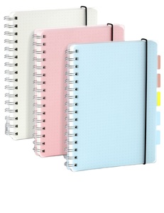 A5 A4 Impresión en relieve Cubierta de PVC Cuaderno Espiral Alambre doble Ruled Bloc de notas Banda elástica cuaderno - Product Image 1