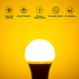 <strong>7W</strong> E26 E27 B22 Blue <strong>Light</strong> Blocking LED Yellow Bug <strong>Light</strong> Eye Protection Amber Bulb for Reading - Product Image 3