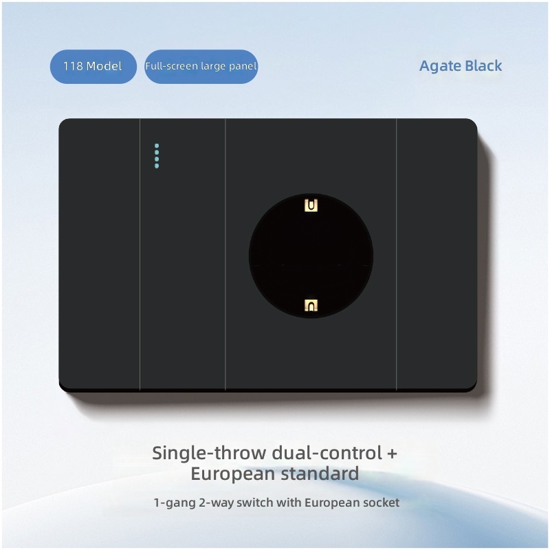 1 gang 2 way switch with 2P socket