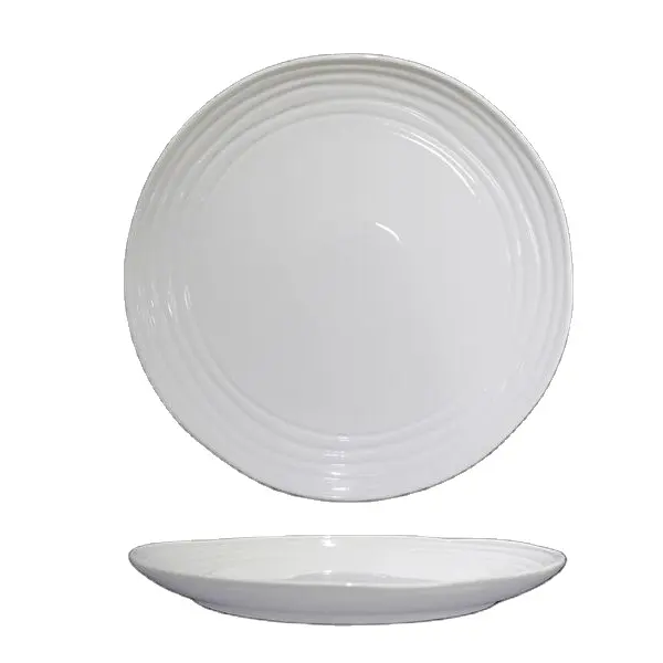 Pratos de jantar estilo minimalista, restaurantes modernos de alta qualidade de renda branca pratos de cerâmica